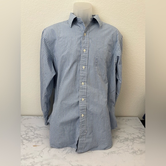 Polo Ralph Lauren Other - Polo Ralph Lauren Gingham Long Sleeve Button Down Shirt Mens 17-34 Blue